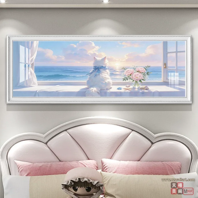 抽象 单幅 装饰画 轻奢风 卧室背景墙挂画 晶瓷画