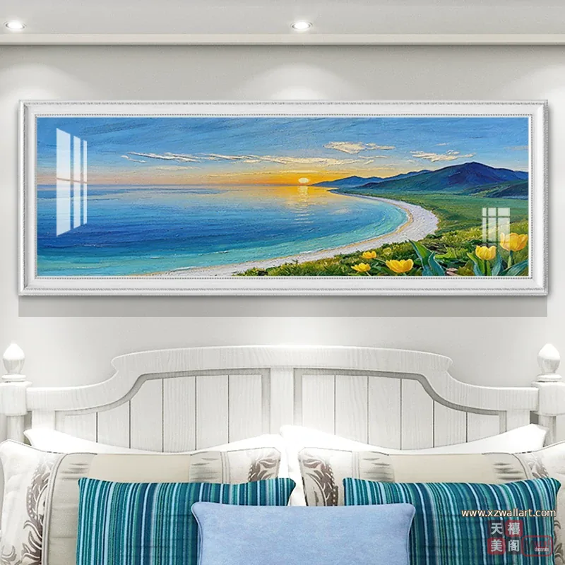 抽象 单幅 装饰画 轻奢风 卧室背景墙挂画 晶瓷画