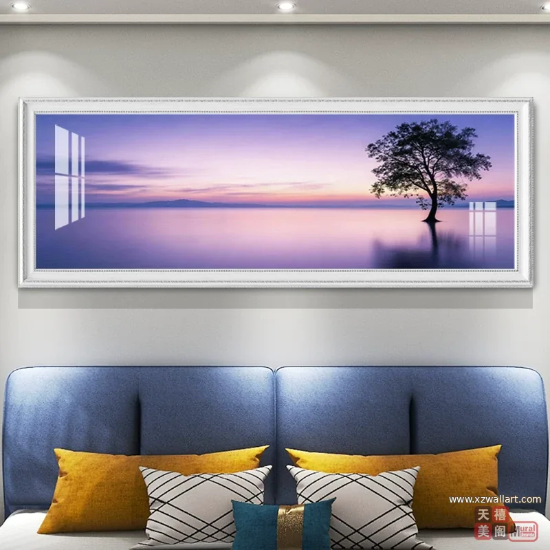 抽象 单幅 装饰画 轻奢风 卧室背景墙挂画 晶瓷画