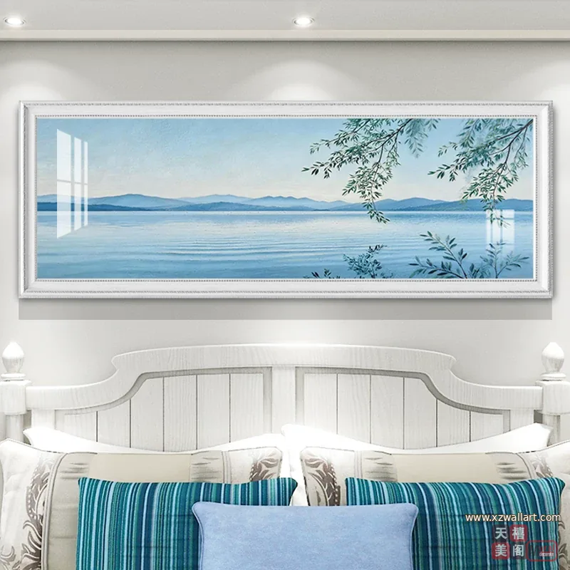 抽象 单幅 装饰画 轻奢风 卧室背景墙挂画 晶瓷画