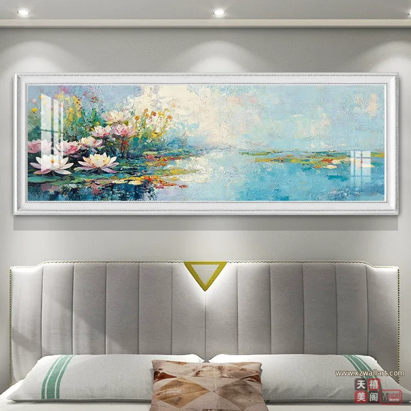 抽象 单幅 装饰画 美式 卧室背景墙挂画 晶瓷画
