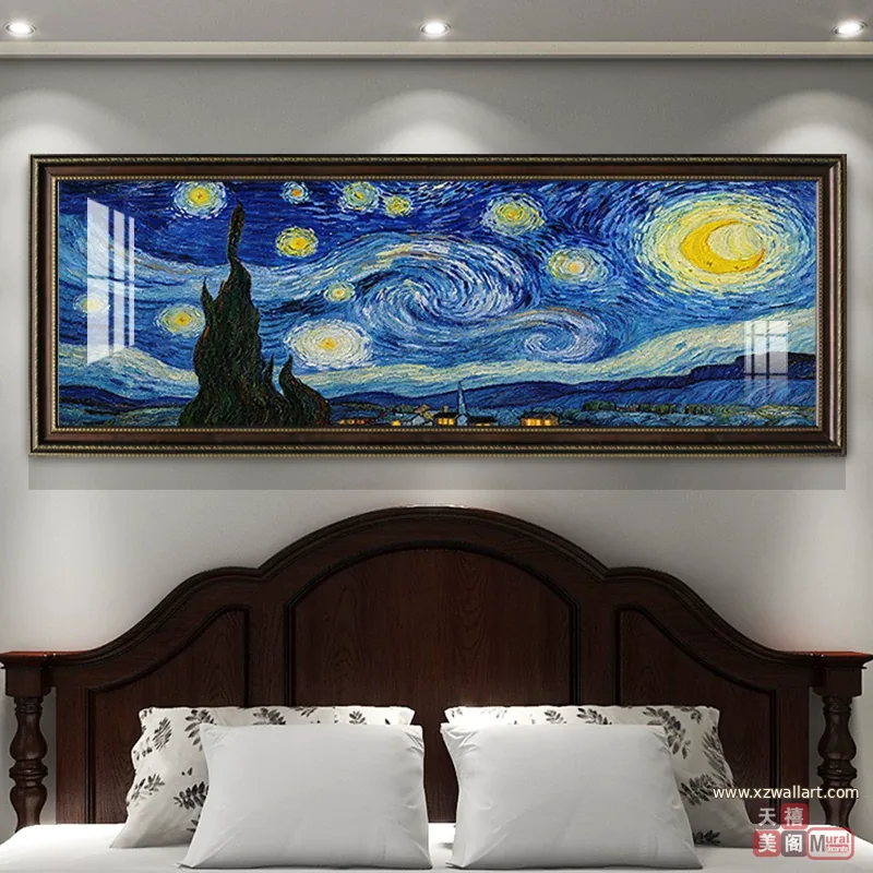 抽象 单幅 装饰画 美式 卧室背景墙挂画 晶瓷画