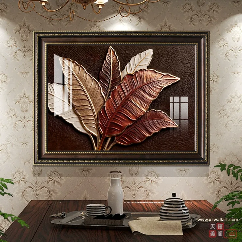 抽象 单幅 装饰画 轻奢风 餐厅背景墙挂画 晶瓷画