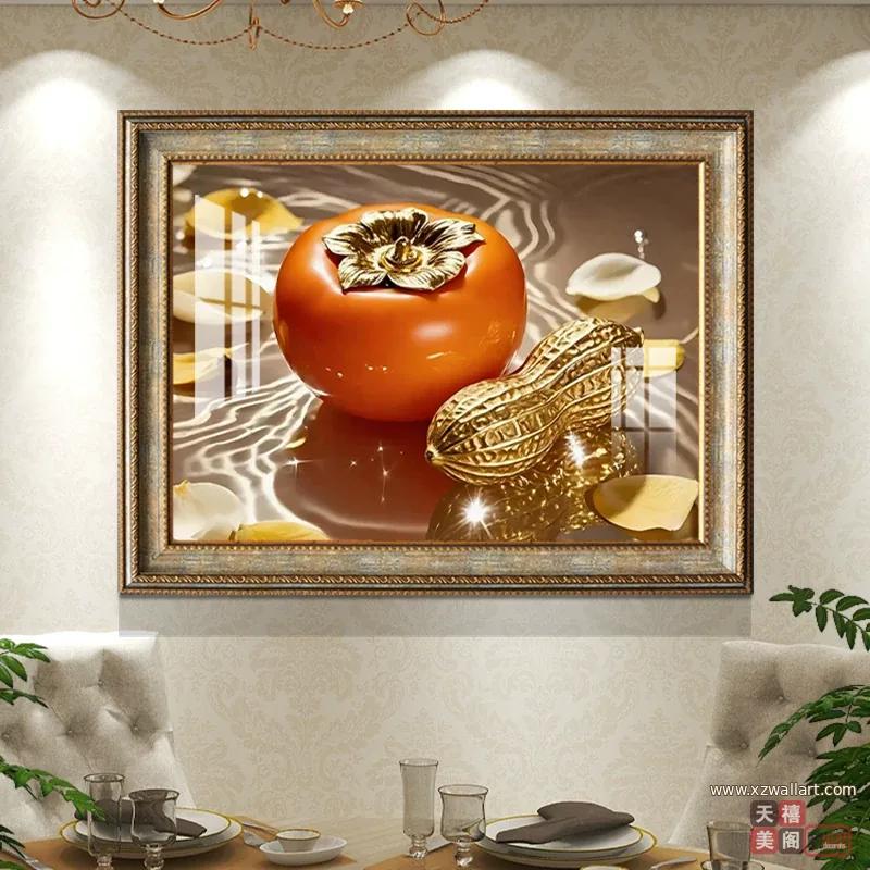 抽象 单幅 装饰画 现代简约 餐厅背景墙挂画 晶瓷画
