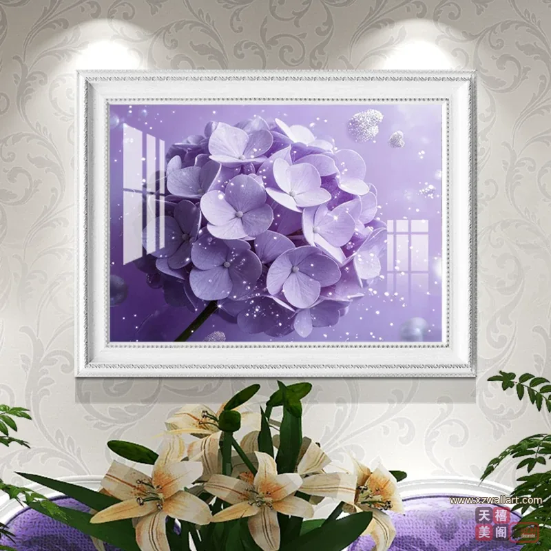 花 单幅 装饰画 法式风 餐厅背景墙挂画 晶瓷画