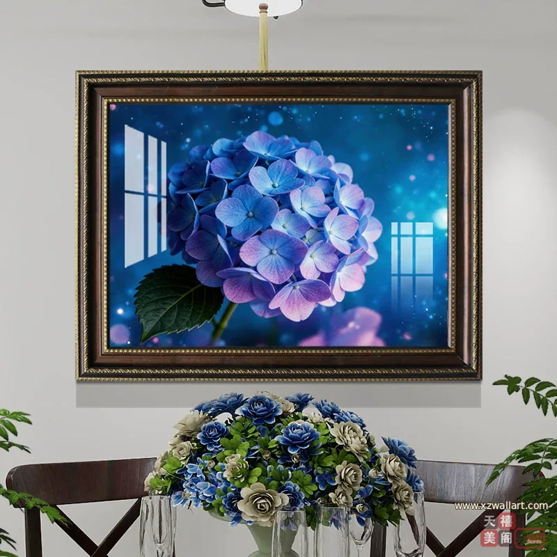 花 单幅 装饰画 法式风 餐厅背景墙挂画 晶瓷画