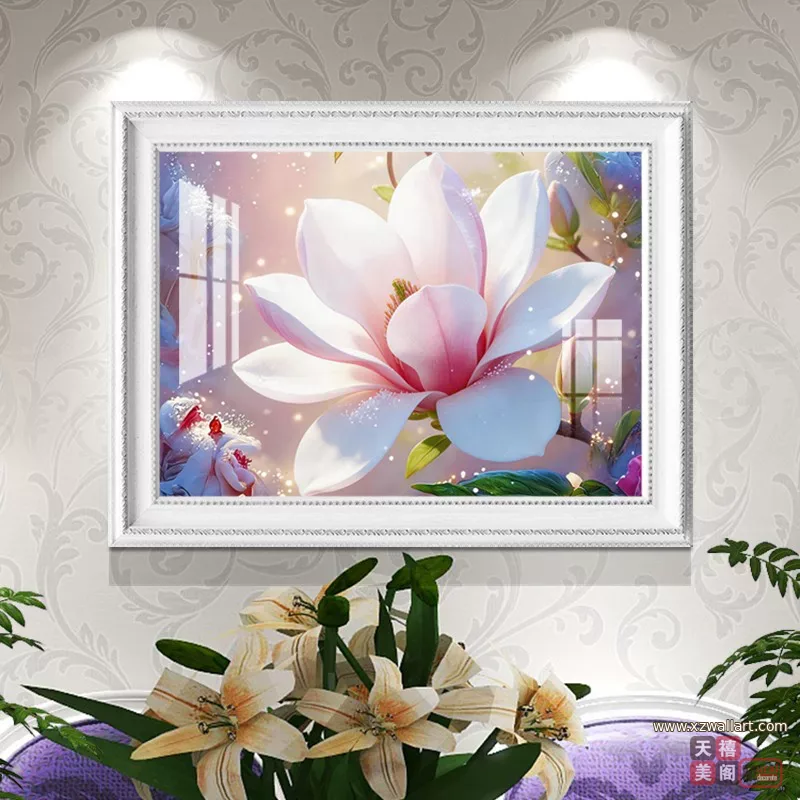 花 单幅 装饰画 轻奢风 餐厅背景墙挂画 晶瓷画
