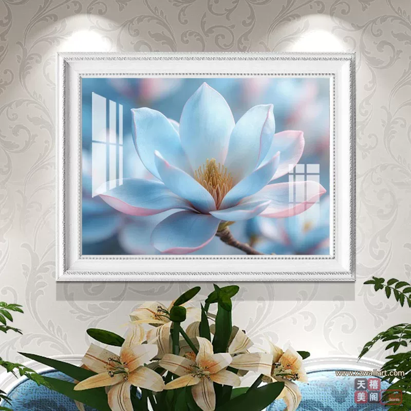 花 单幅 装饰画 轻奢风 餐厅背景墙挂画 晶瓷画