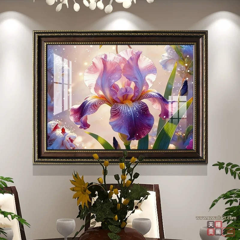 花 单幅 装饰画 轻奢风 餐厅背景墙挂画 晶瓷画
