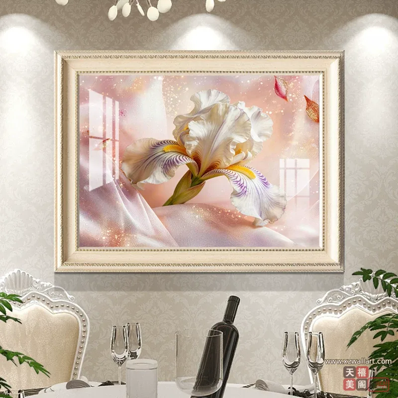 花 单幅 装饰画 轻奢风 餐厅背景墙挂画 晶瓷画