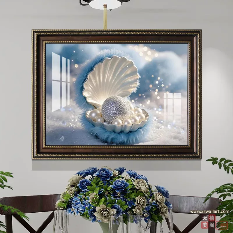 抽象 单幅 装饰画 轻奢风 餐厅背景墙挂画 晶瓷画