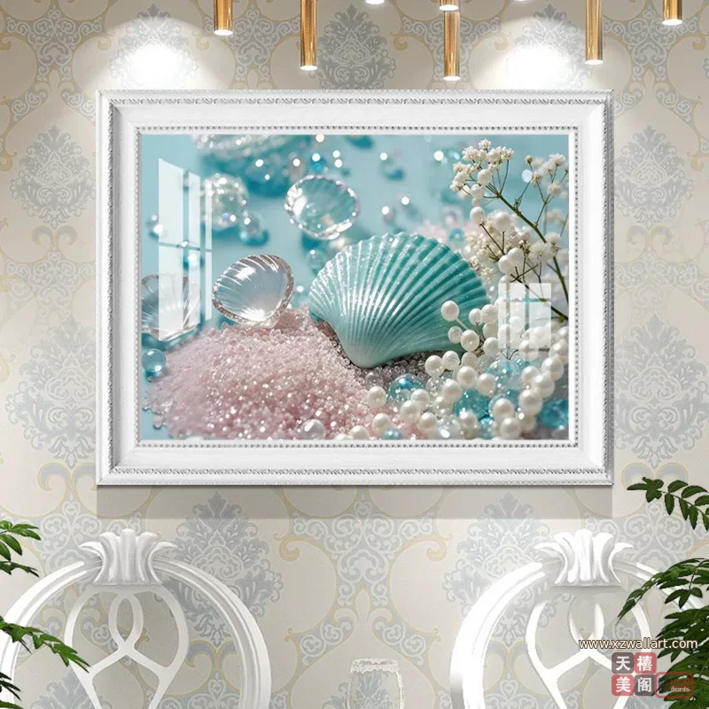 抽象 单幅 装饰画 轻奢风 餐厅背景墙挂画 晶瓷画