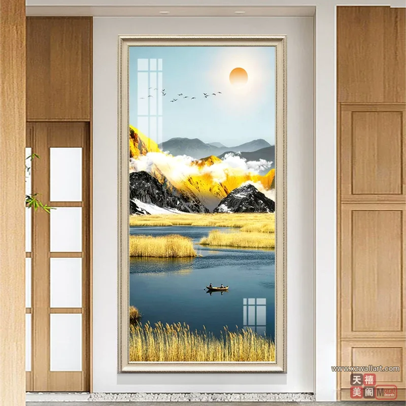 抽象 单幅 装饰画 欧式 玄关背景墙挂画 晶瓷画
