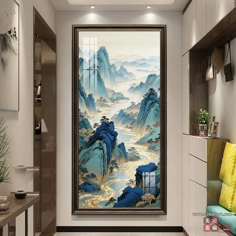 山水 单幅 装饰画 现代简约 玄关背景墙挂画 晶瓷画
