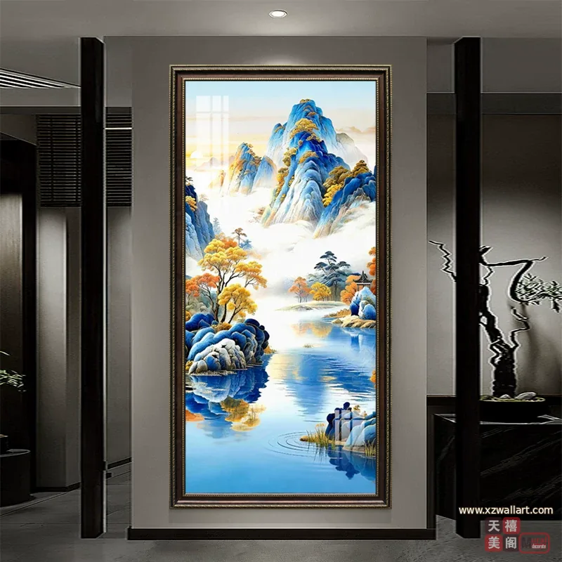 山水 单幅 装饰画 现代简约 玄关背景墙挂画 晶瓷画