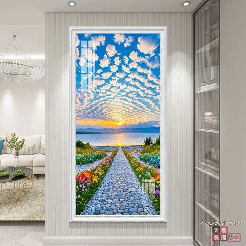 抽象 单幅 装饰画 欧式 玄关背景墙挂画 晶瓷画