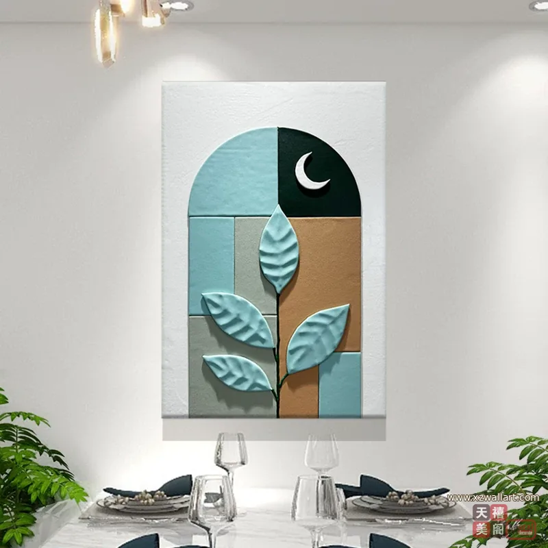 抽象 单幅 装饰画 北欧风 餐厅背景墙挂画 晶瓷画