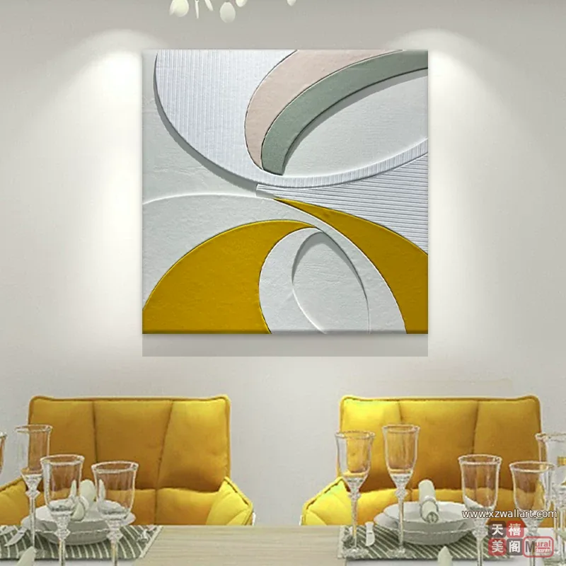 抽象 单幅 装饰画 轻奢风 餐厅背景墙挂画 晶瓷画