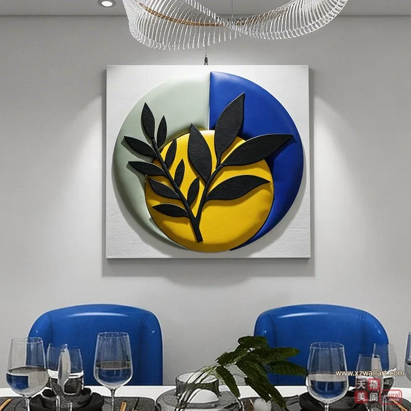 抽象 单幅 装饰画 北欧风 餐厅背景墙挂画 晶瓷画