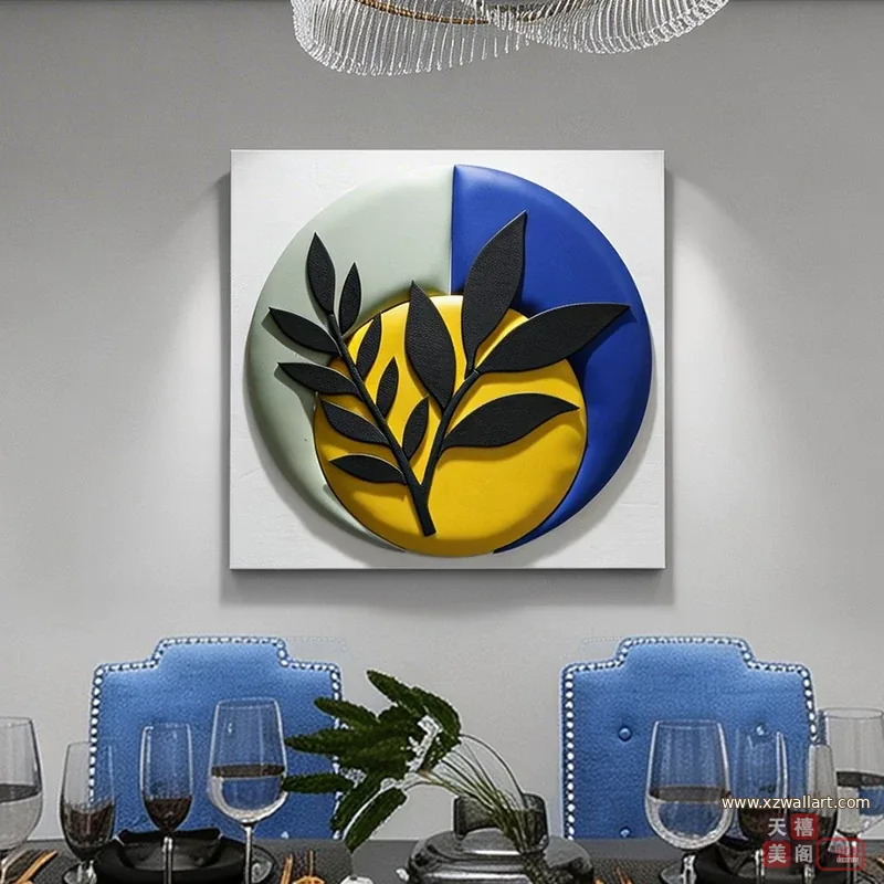 抽象 单幅 装饰画 北欧风 餐厅背景墙挂画 晶瓷画