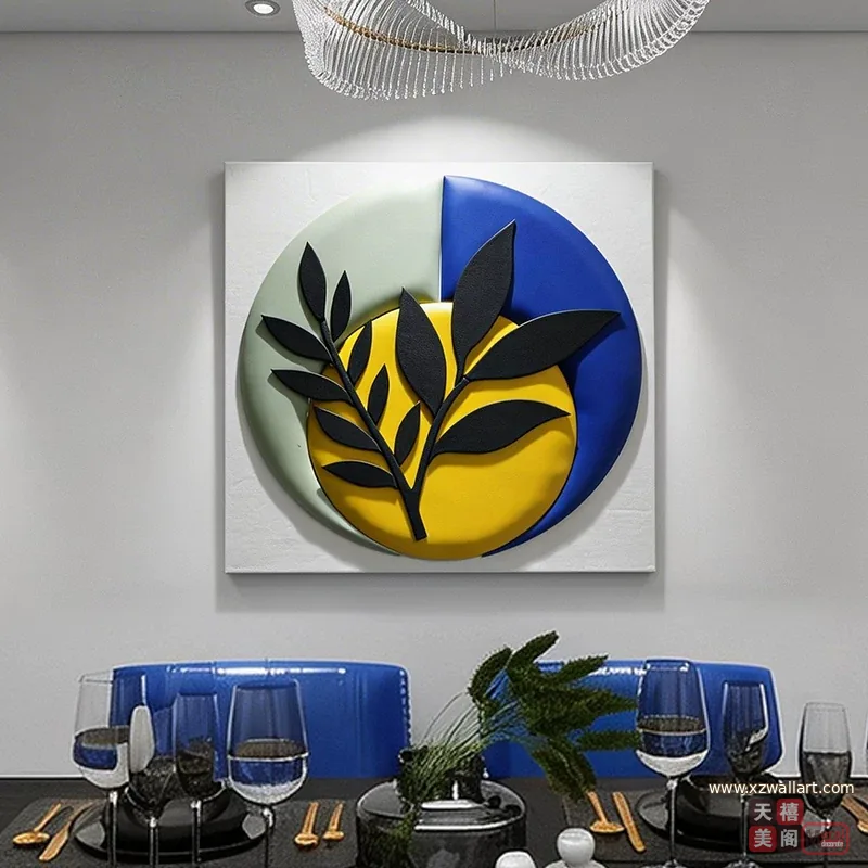 抽象 单幅 装饰画 北欧风 餐厅背景墙挂画 晶瓷画