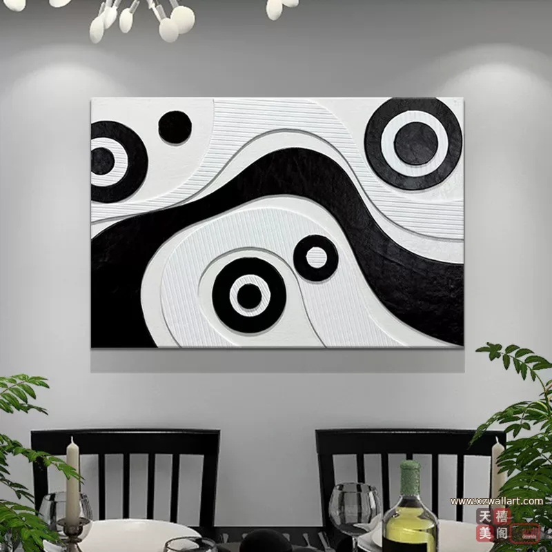 抽象 单幅 装饰画 现代简约 餐厅背景墙挂画 晶瓷画