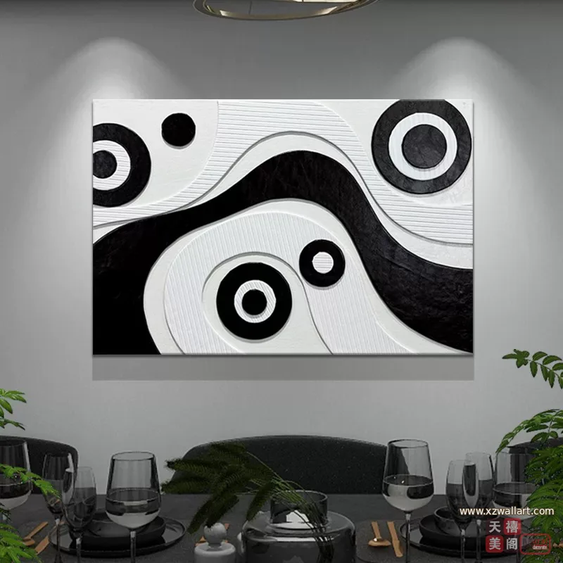 抽象 单幅 装饰画 现代简约 餐厅背景墙挂画 晶瓷画