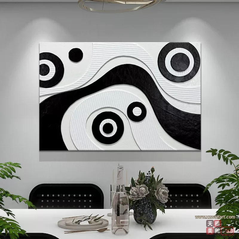 抽象 单幅 装饰画 现代简约 餐厅背景墙挂画 晶瓷画