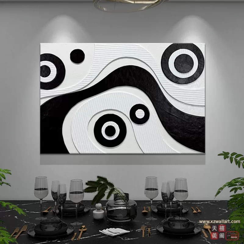 抽象 单幅 装饰画 现代简约 餐厅背景墙挂画 晶瓷画
