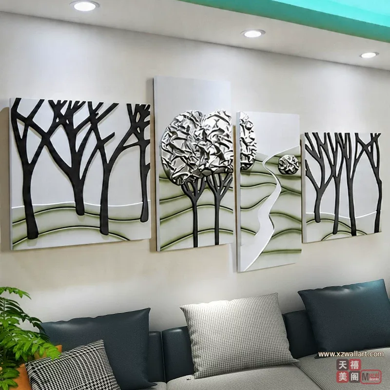 抽象 单幅 装饰画 轻奢风 客厅背景墙挂画 晶瓷画