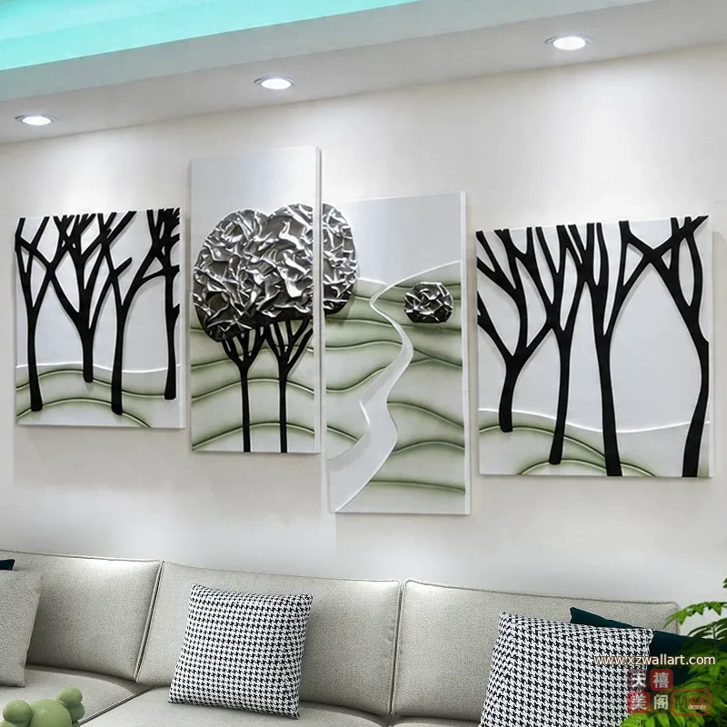 抽象 单幅 装饰画 轻奢风 客厅背景墙挂画 晶瓷画