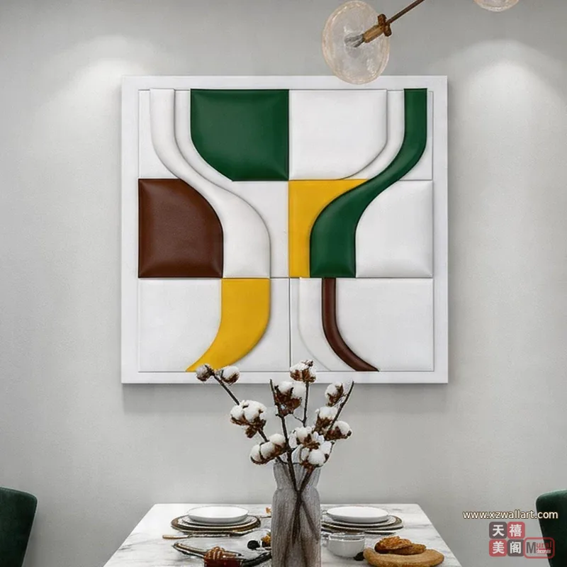 抽象 单幅 装饰画 轻奢风 餐厅背景墙挂画 晶瓷画