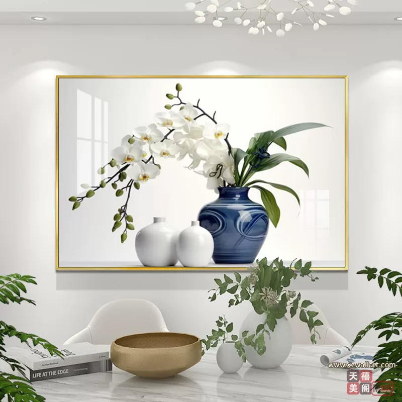抽象 单幅 装饰画 轻奢风 餐厅背景墙挂画 晶瓷画