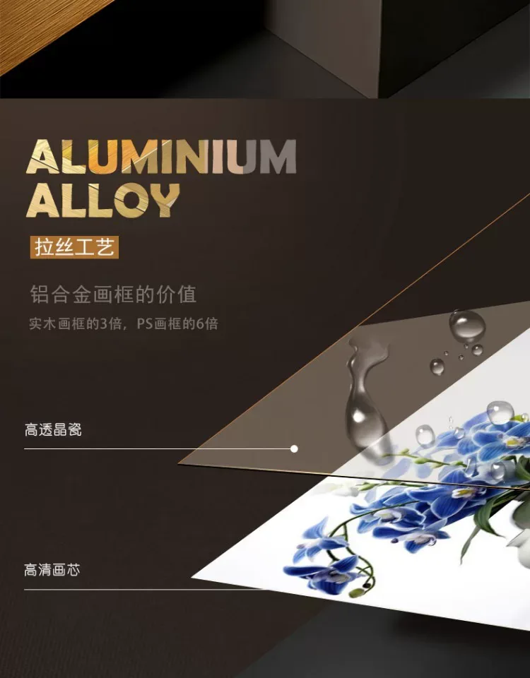 抽象 单幅 装饰画 轻奢风 餐厅背景墙挂画 晶瓷画