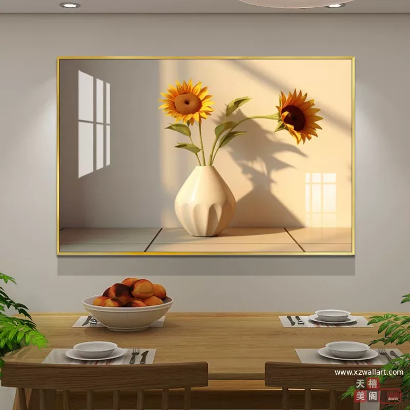 抽象 单幅 装饰画 奶油风 餐厅背景墙挂画 晶瓷画
