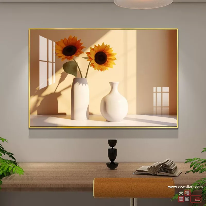 抽象 单幅 装饰画 奶油风 餐厅背景墙挂画 晶瓷画