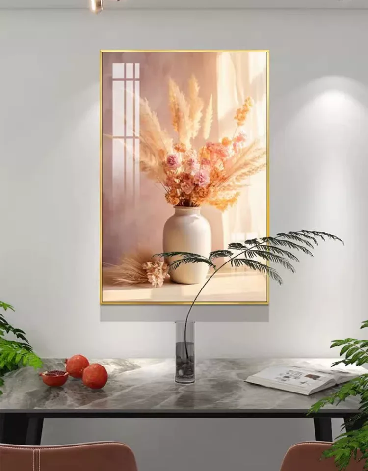 抽象 单幅 装饰画 轻奢风 餐厅背景墙挂画 晶瓷画