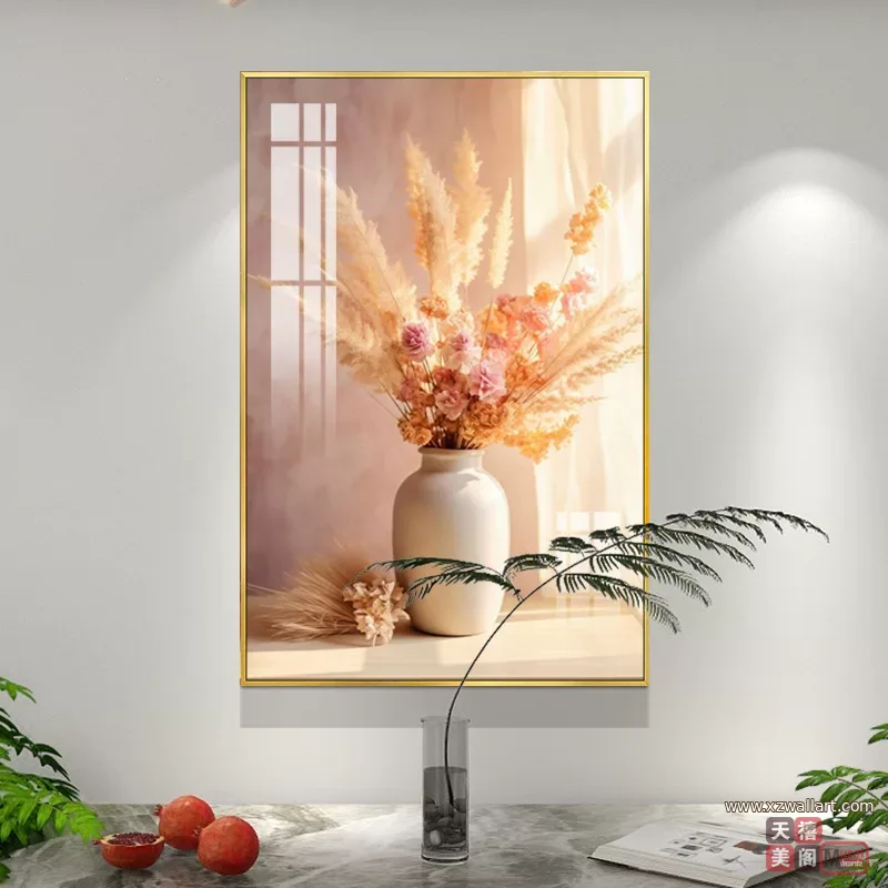 抽象 单幅 装饰画 轻奢风 餐厅背景墙挂画 晶瓷画