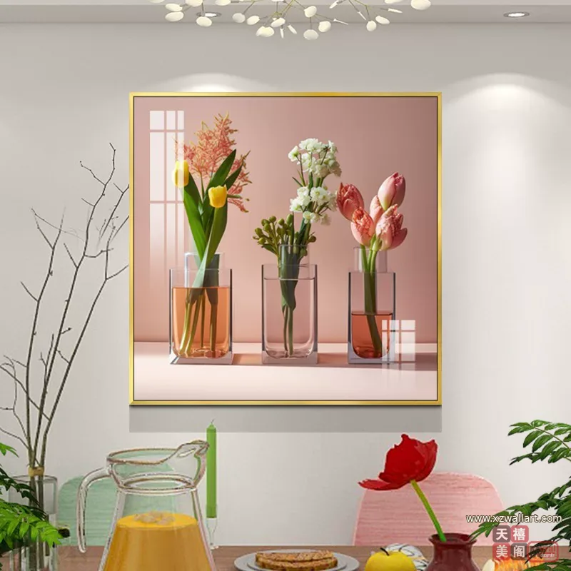 抽象 单幅 装饰画 现代简约 餐厅背景墙挂画 晶瓷画