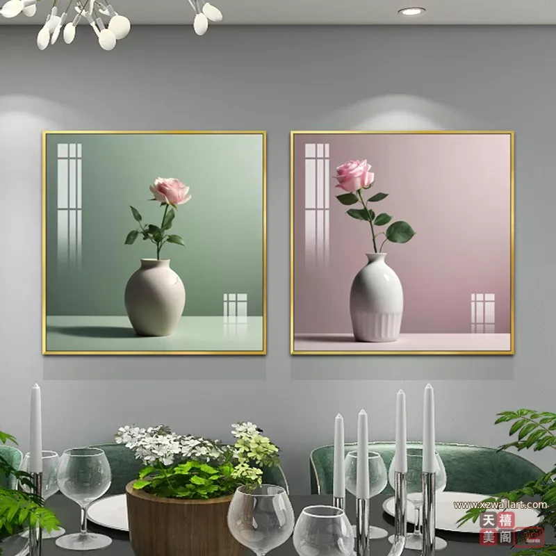 抽象 单幅 装饰画 北欧风 餐厅背景墙挂画 晶瓷画