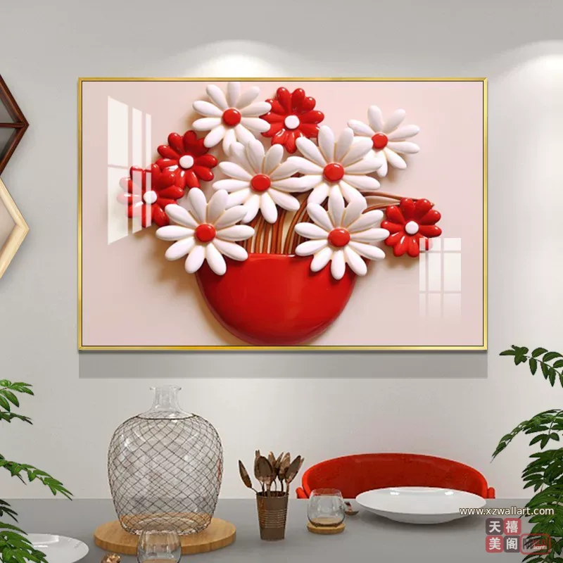 抽象 单幅 装饰画 现代简约 餐厅背景墙挂画 晶瓷画