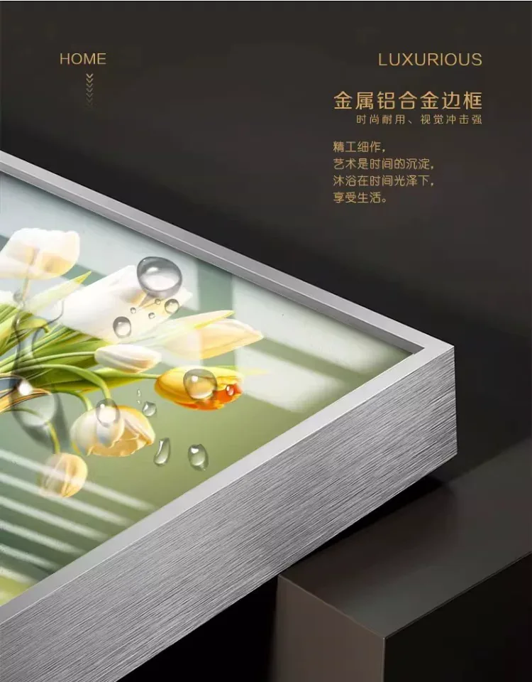 抽象 单幅 装饰画 轻奢风 餐厅背景墙挂画 晶瓷画