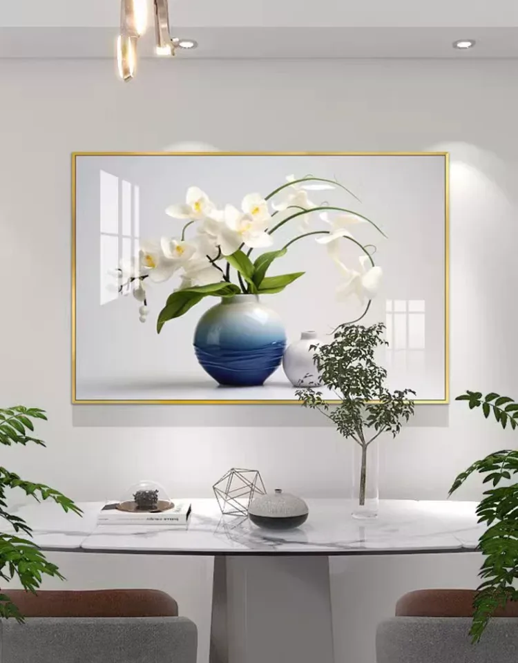 抽象 单幅 装饰画 轻奢风 餐厅背景墙挂画 晶瓷画