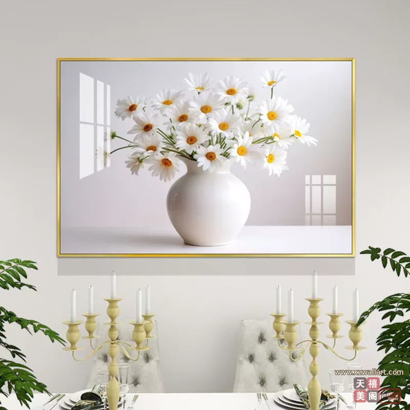 抽象 单幅 装饰画 轻奢风 餐厅背景墙挂画 晶瓷画