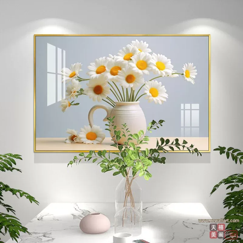 抽象 单幅 装饰画 轻奢风 餐厅背景墙挂画 晶瓷画