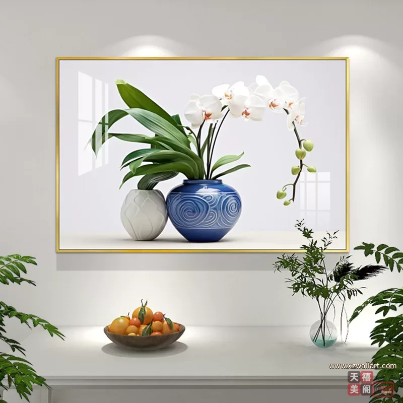 抽象 单幅 装饰画 轻奢风 餐厅背景墙挂画 晶瓷画