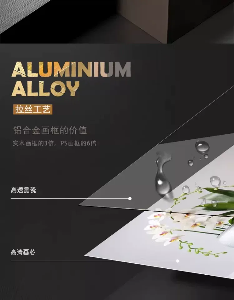抽象 单幅 装饰画 轻奢风 餐厅背景墙挂画 晶瓷画