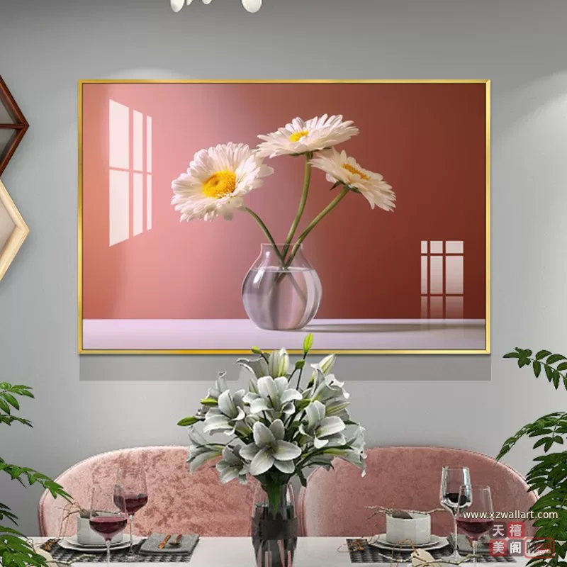 抽象 单幅 装饰画 北欧风 餐厅背景墙挂画 晶瓷画