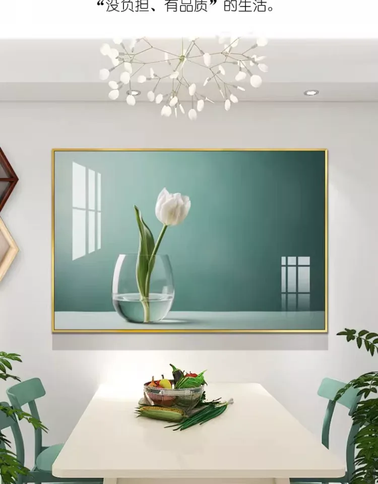 抽象 单幅 装饰画 北欧风 餐厅背景墙挂画 晶瓷画