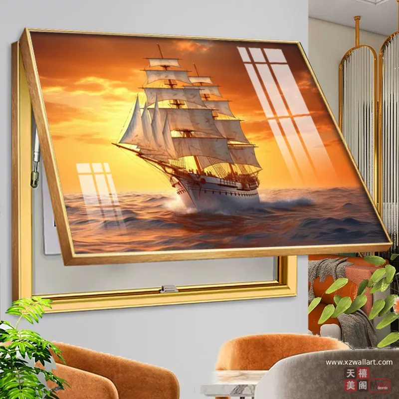 抽象 单幅 装饰画 现代简约 客厅背景墙挂画 晶瓷画